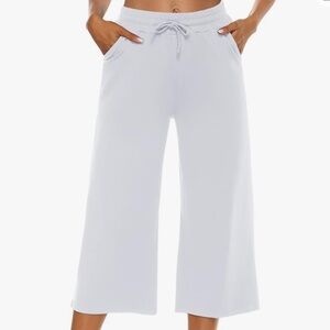 🤍 OYANUS - Loose Comfy Drawstring Wide Leg Capri Pants with Pockets 🤍